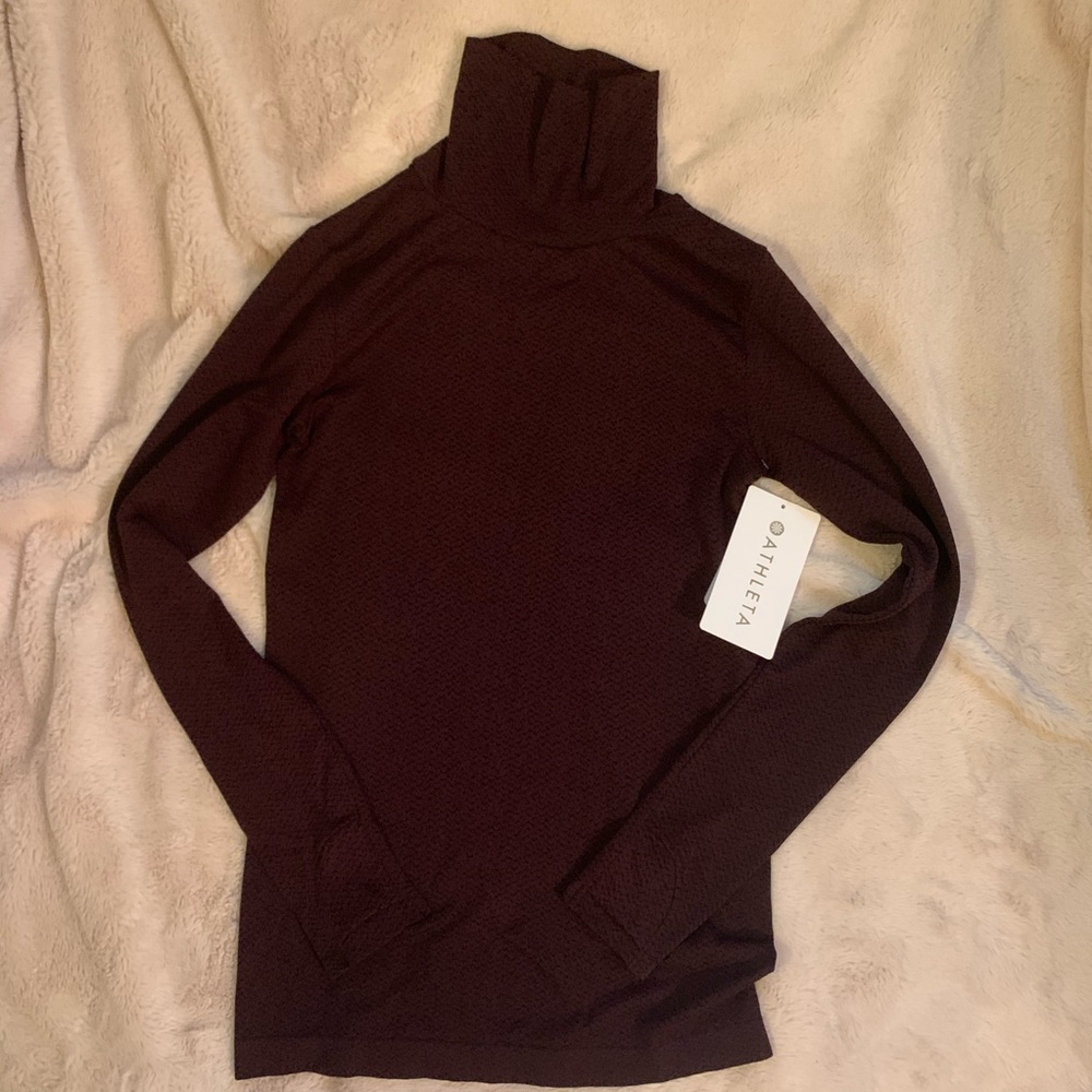 Athleta 🍁NWTs🍁Burgundy Flurry Peak Turtleneck - Picture 10 of 14